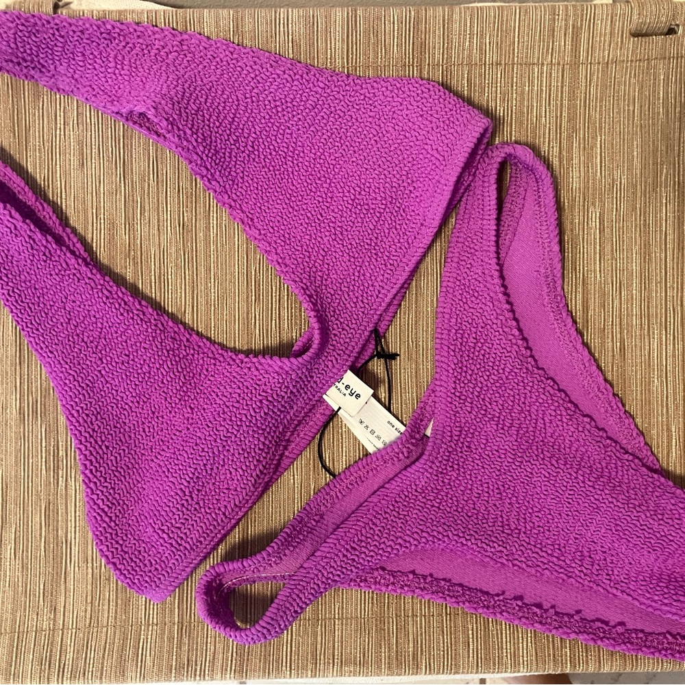 bond-eye Purple Textured Bikini Set